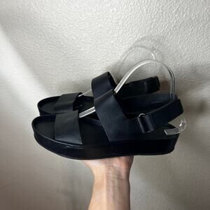 Vince Marett black leather platform sandals WOMENS 7